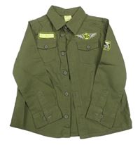 Khaki košile s nášivkami Kiki&Koko