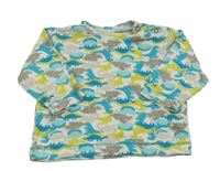 Bílé triko s dinosaury Pusblu