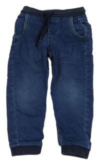 Tmavomodré teplákové cuff rifle Okaidi