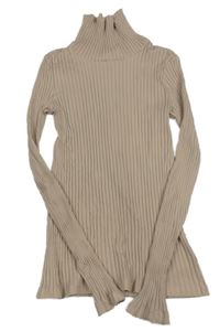 Pudrové žebrované triko s rolákem C&A