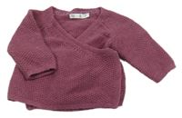 Purpurový zavinovací sveter