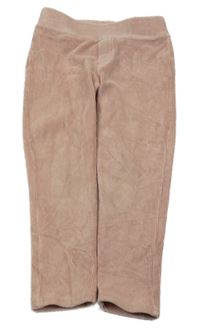 Světlerůžové sametové žebrované kalhoty Nutmeg