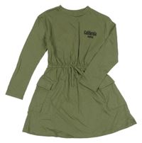 Khaki bavlnené šaty s nápisom F&F