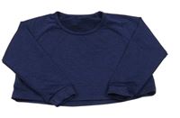 Tmavomodré melírované športové crop tričko