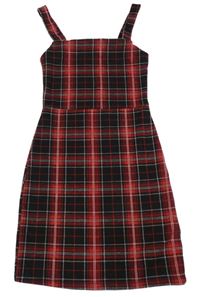 Čierno-červené kockované šaty New Look