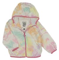 Bílo-barevná batikovaná šusťáková jarní bunda s kapucí C&A