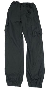 Tmavosivé šuťákové cargo cuff nohavice