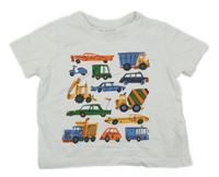 Bílé tričko s auty Primark