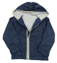 Tmavomodrá šusťáková jarní bunda s kapucí F&F