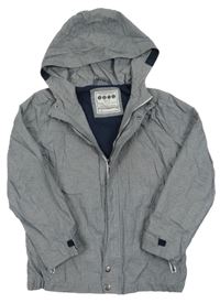 Šedá šusťáková jarní bunda s kapucí Matalan