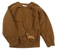 Hnedý sveter s psíkom Fox&Bunny