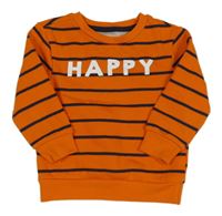 Oranžovo-tmavomodrá mikina s nápisom Primark