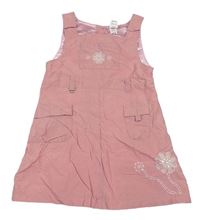 Ružové podšité šaty s kvietkami s flitrami Adams