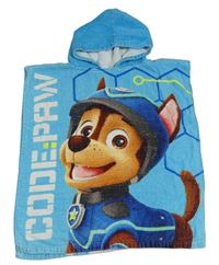 Azurová froté pončo osuška s PAW PATROL a kapucí