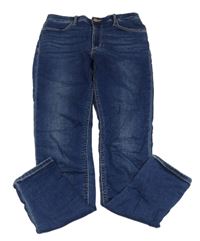 Tmavomodré skinny teplákové rifle H&M