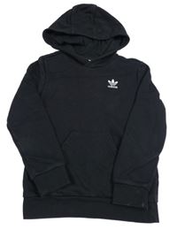 Černá mikina s kapsou a kapucí Adidas
