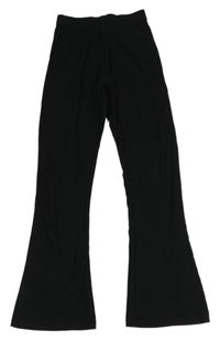 Čierne rebrované flare nohavice Nutmeg