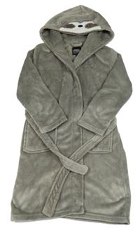 Sivý plyšový župan s kapucí - lenochod CITY COMFORT