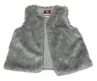 Šedá kožešinová podšitá crop vesta Tchibo