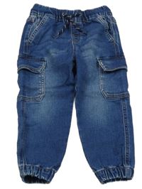 Modré cargo cuff teplákové rifle Matalan