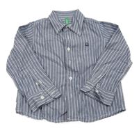 Modro-bílá pruhovaná melírovaná košile Benetton