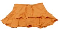 Oranžová sukňa s volánikom a všitými kraťasy