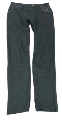 Černé legíny riflového vzhledu s motýlkom