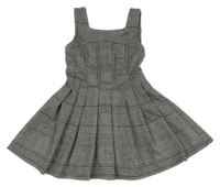 Čierno-svetlošedá -vínové kockované vzorované šaty Matalan