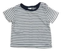 Bílo-tmavomodré pruhované tričko Topomini