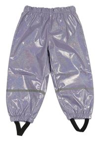 Světlefialové třpytivé nepromokavé podšité kalhoty 