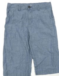 Modré melírované chino plátěné kraťasy riflového vzhledu H&M