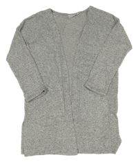 Sivý melírovaný úpletový cardigan STOP+GO
