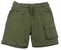 Khaki teplákové kraťasy s kapsou F&F