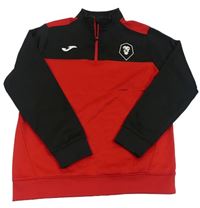 Červeno-čierna športová mikina s potlačou Joma