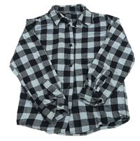 Světlemodro-černá kostkovaná flanelová košile Primark