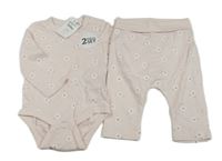 Nové - Světlerůžové květované body + lehké tepláky Pep&Co