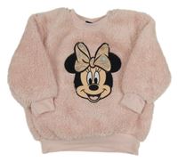 Ružová chlpatá mikina s Minnie zn. Primark