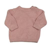 Staroružový sveter so srdiečkami zn. M&S