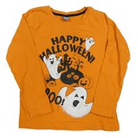 Oranžové triko s duchy a dýněmi Dopodopo