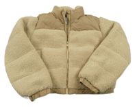 Hnědá huňato/šusťáková zateplená crop bunda Primark