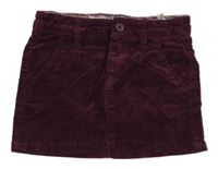 Vínová manšesstrová chino sukňa H&M