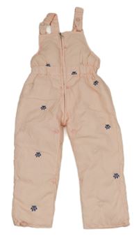 Růžové šusťákové laclové oteplovačky s tlapkami