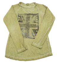 Zelené triko s vlajkou a flitry S. Oliver