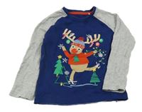 Tmavomodro-šedé triko se sobem Miniclub