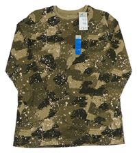 Nové - Khaki vzorované triko se skvrnami Primark