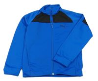 Modro-černá sportovní propínací mikina s logem Puma