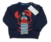 Nové - Tmavomodrý svetr s humrem M&S