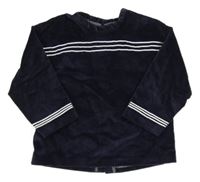 Tmavomodrá menšestrová bunda s pruhmi