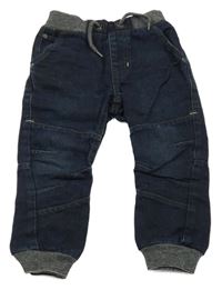 Tmavomodré cuff rifle s úpletovým pasom George