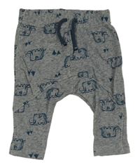 Sivé melírované tepláky s mamuty Nutmeg